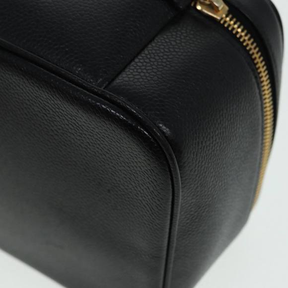 CHANEL COCO Mark Vanity Cosmetic Pouch Caviar Skin Black CC Auth yb640 - Picture 13 of 16